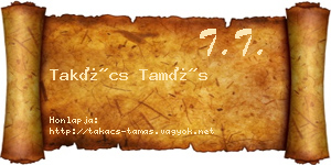 Takács Tamás névjegykártya